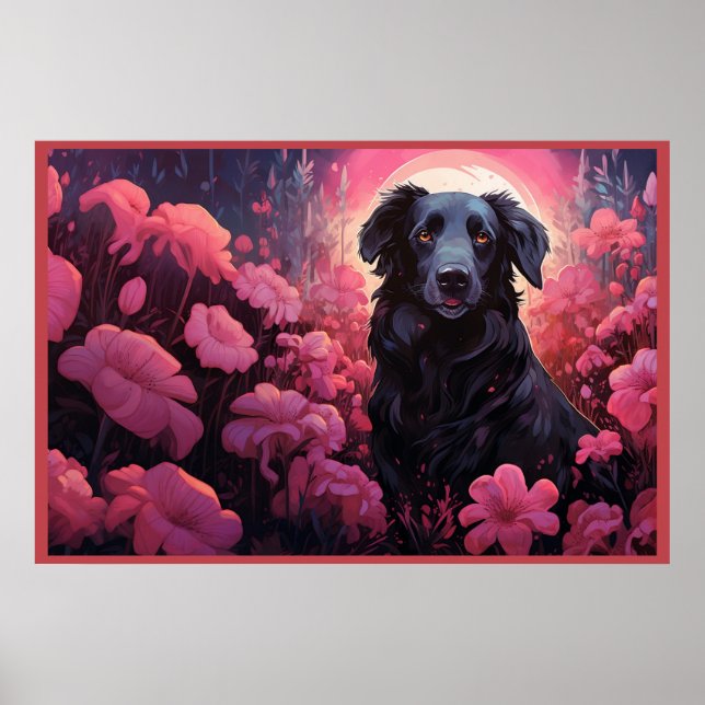 Poster Floral Pups (Devant)