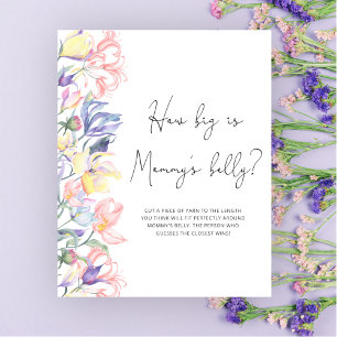 Poster Floral Quelle taille est le jeu du ventre de maman