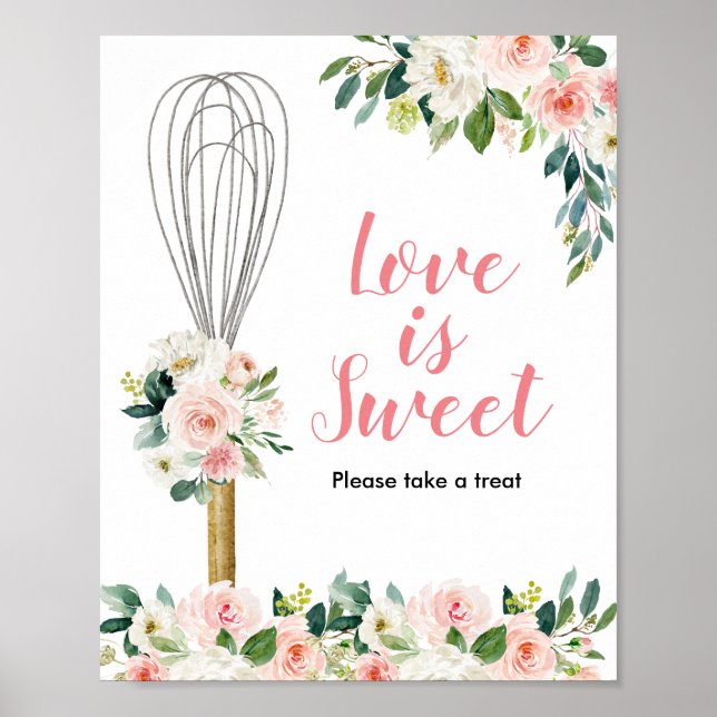 Poster Floral rose Bientôt être fouetté L'amour est doux (Devant)
