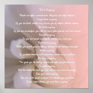 Poster Floral rose Le Faire De Toute Façon