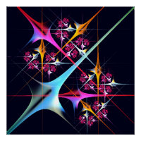 Floral rose moderne Art Abstrait Couleur Motif #01