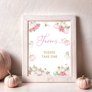 Poster Floral rose petit Citrouille Faveurs