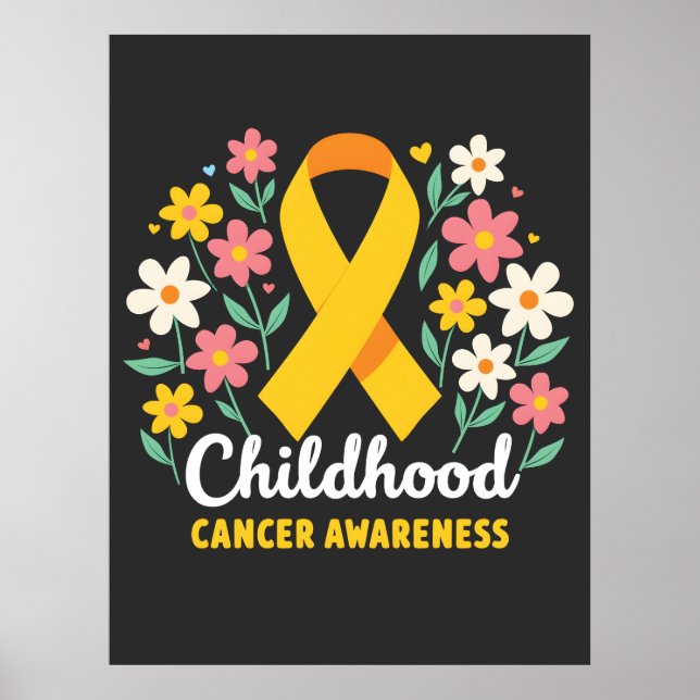 Poster Floral Sensibilisation au cancer chez les enfants  (Devant)
