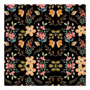 Poster Floral Surface Motif - Mode Aquarelle Ressort