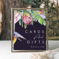 Floral tropical coloré | Cartes et cadeaux violets