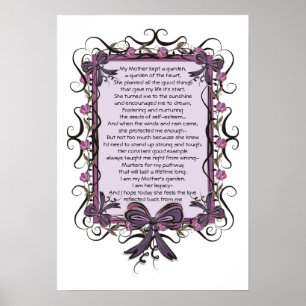 Poster Floral Tulip encadré Mothers Day Poem Imprimer