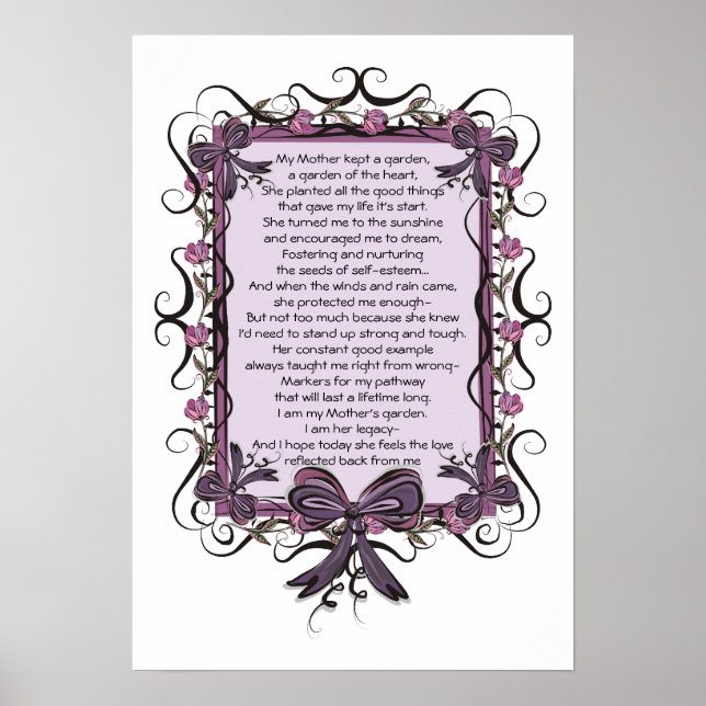 Poster Floral Tulip encadré Mothers Day Poem Imprimer (Devant)