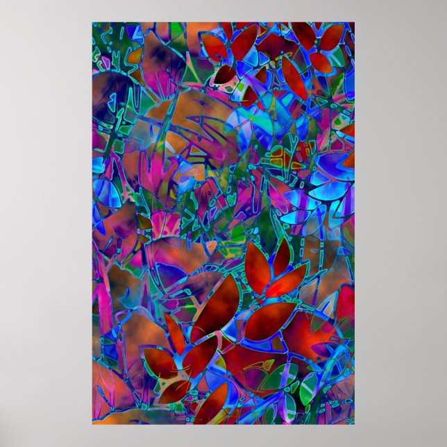 Poster Floral Verre Abstrait (Devant)