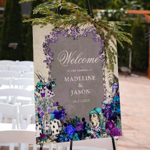 Poster Floral Vintage Dark Alice en Mariage Wonderland