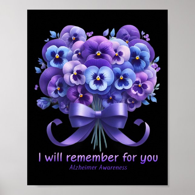 Poster Floral Violet Je Me Souviendrai De Vous Heimerheim (Devant)