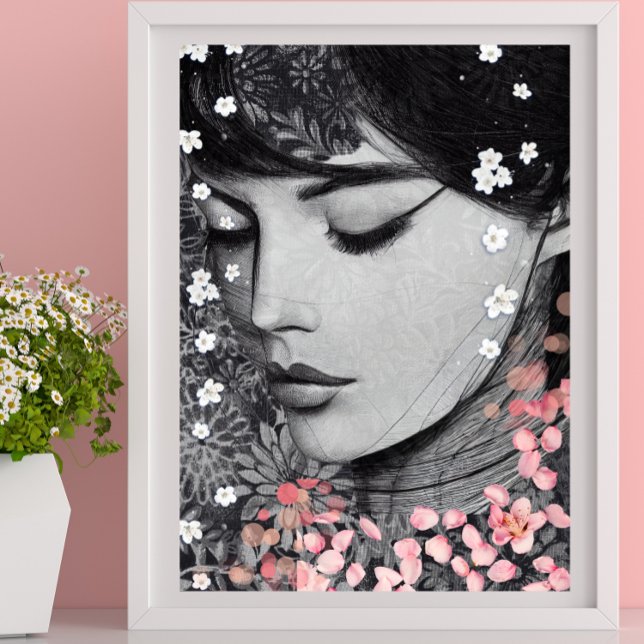 Poster Floral Woman Botanical rose Imaginaire Pop Art (Créateur téléchargé)