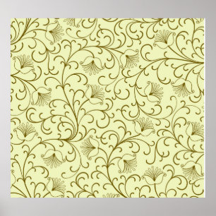 Poster Florale Vintage : Illustration de toile de fond ma