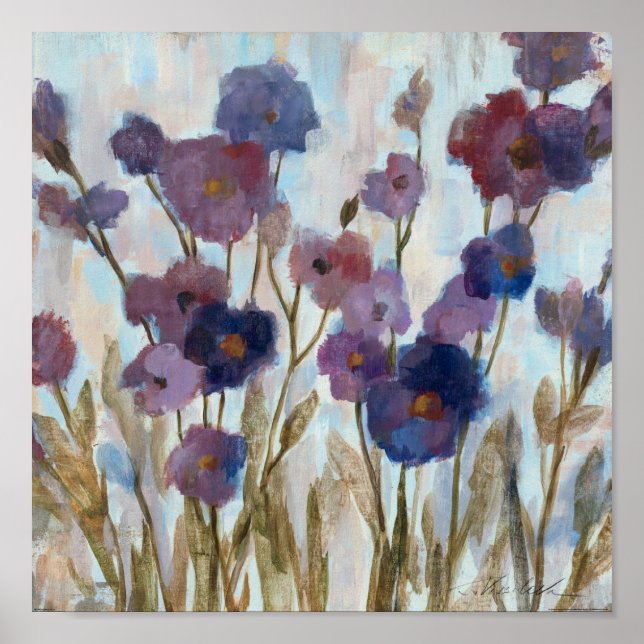 Poster Florales Abstraites En Violet (Devant)