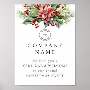 Poster Florals Berry Welcome Company Logo de la fête de N