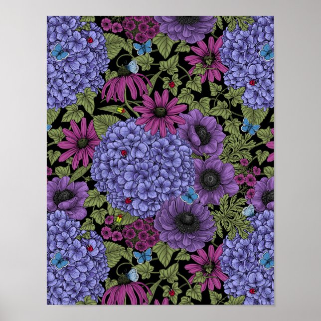 Poster Floraux de jardin gras (Devant)