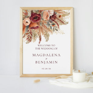 Poster Floraux en terre bourgogne Pampas Mariage en herbe