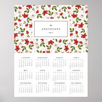 Floraux festifs 16x20 Calendrier annuel 2017