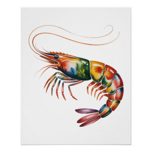 Poster Flore crevettes Art personnalisé