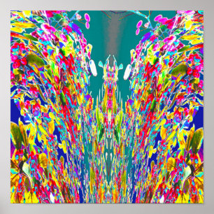 Poster Flore cristalline flux d'énergie numérique Reiki M