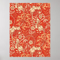 Flore d'algues Art nouveau, corail profond Orange