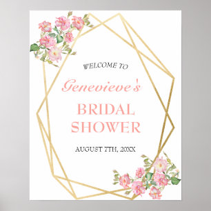 Poster Flore Géométrique Blush PInk Fête des mariées Bien