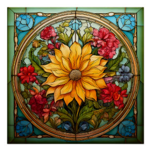 Poster Flore rayonnante