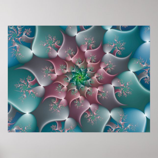 Poster Flore tourbillon fractal (Devant)