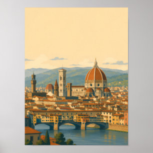 Poster Florence Italie Duomo Voyage Rétro