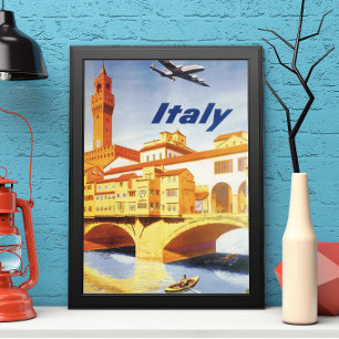 Poster Florence Italie Ponte Vecchio Vintage voyage du po