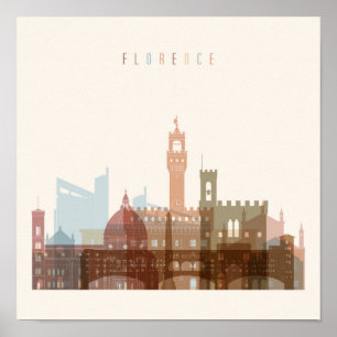 Poster Florence, Italie   Ville Skyline