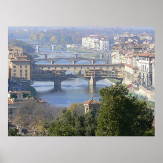 Poster Florence, Italie vue depuis la Piazza Michelangelo