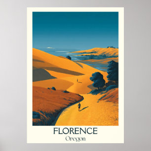 Poster Florence Oregon Vintage Coastal Dune Travel Art