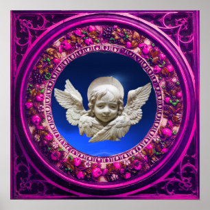 POSTER FLORENTINE RENAISSANCE ANGEL WITH FLORAL CROWN