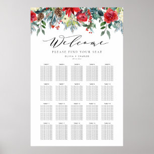 Poster Flores hivernales Garland Mariage Seing Chart