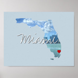 Poster Florida State Photo insert and town name