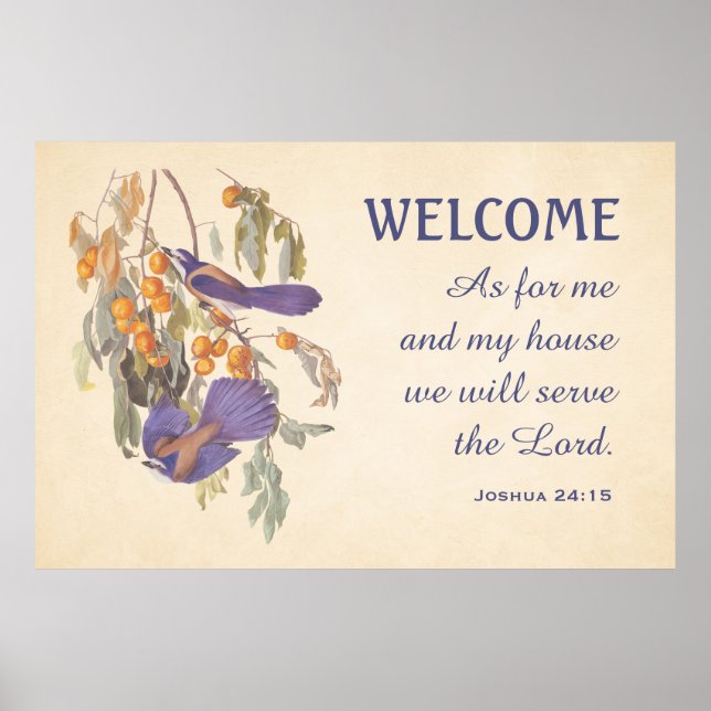 Poster Floride Scrub Jay Birds et Verse Doormat (Devant)