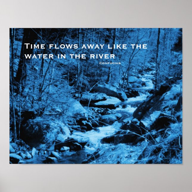 Poster Flot Temps Confucius Citation Inspirationnelle (Devant)