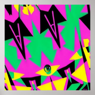 Poster Flotteur oculaire - Art abstrait de Ken Gage