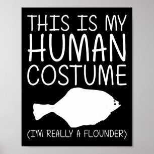 Poster Flounder Easy Halloween Costume humain Aliments Po