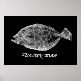 Poster Flounder Study print "TRÈS POPULAIRE"