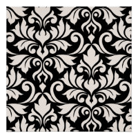 Flourissant Damask Art I Cream sur Black