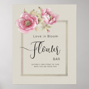 Poster FLOWER BAR for bridal showers. 