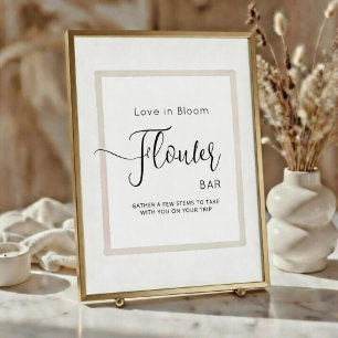 Poster FLOWER BAR for bridal showers. 