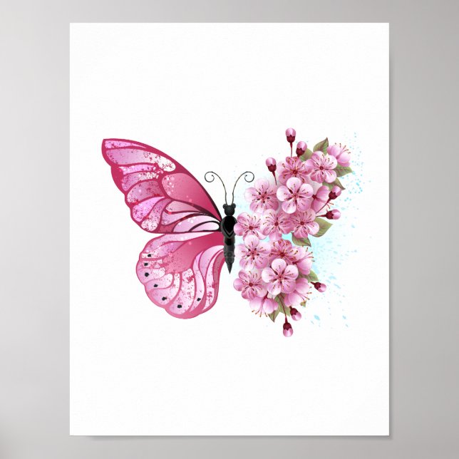 Poster Flower Butterfly (Devant)