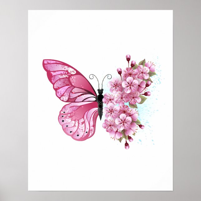 Poster Flower Butterfly (Devant)