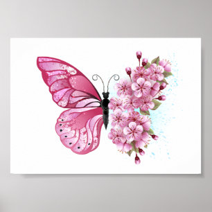 Poster Flower Butterfly
