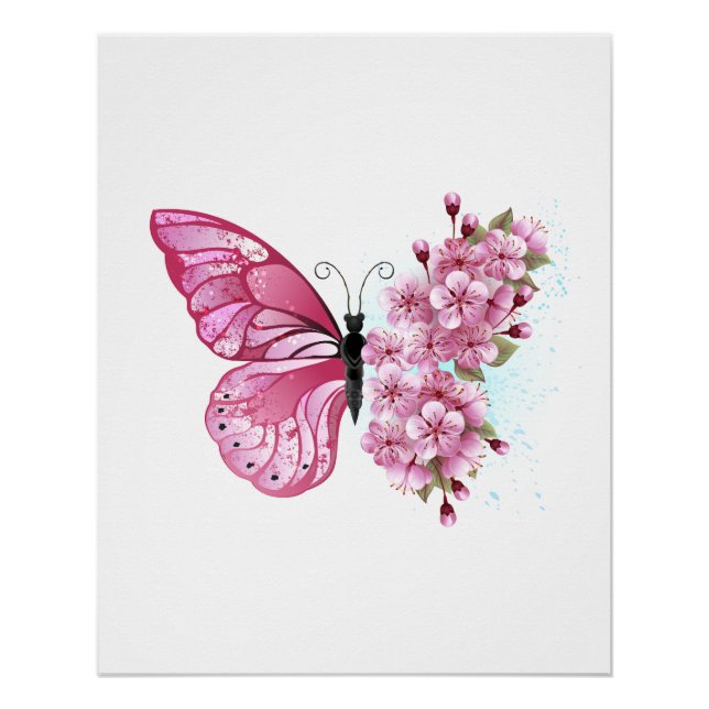Poster Flower Butterfly (Devant)