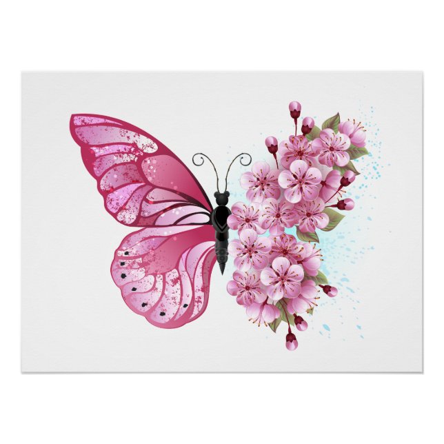 Poster Flower Butterfly (Devant)