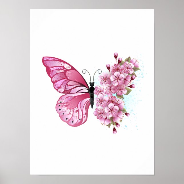 Poster Flower Butterfly (Devant)