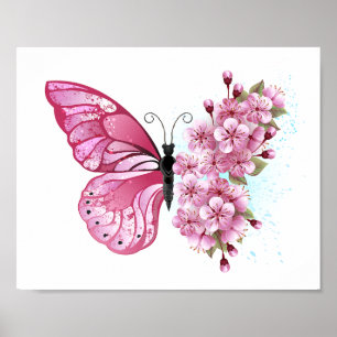Poster Flower Butterfly